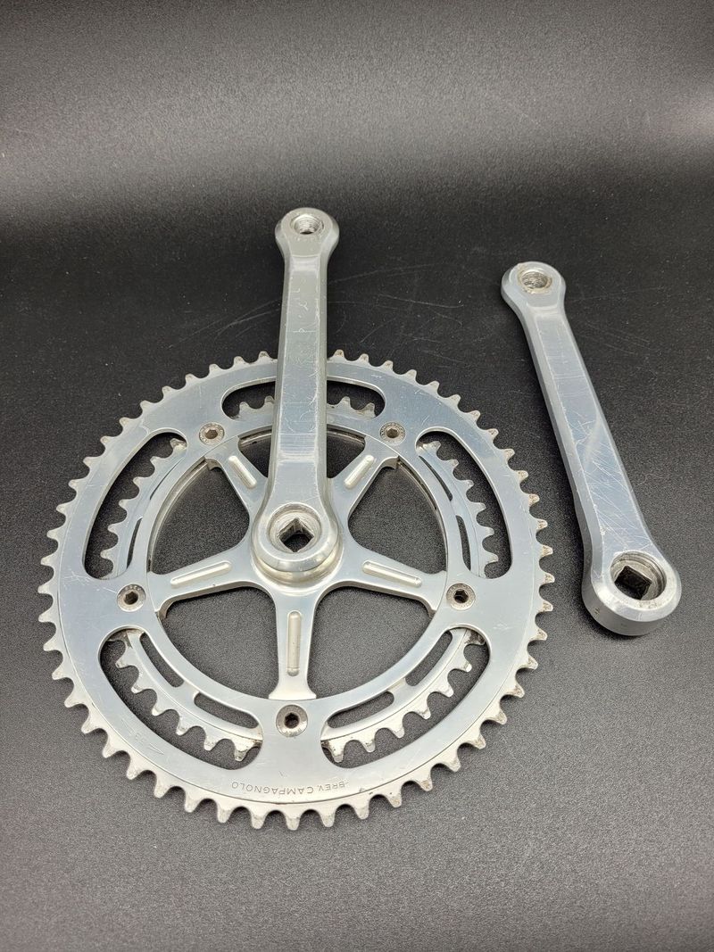 Kliky Campagnolo Super Record No Fluted, 1987, délka 172.5mm, převodníky 53/42