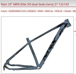 Prodám MTB rám MRX Elite X0 dual 29"