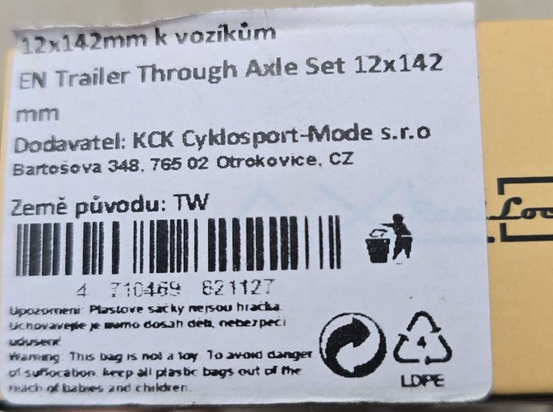Rapilock pevná osa k vozíkům - variabilní, stavitelná