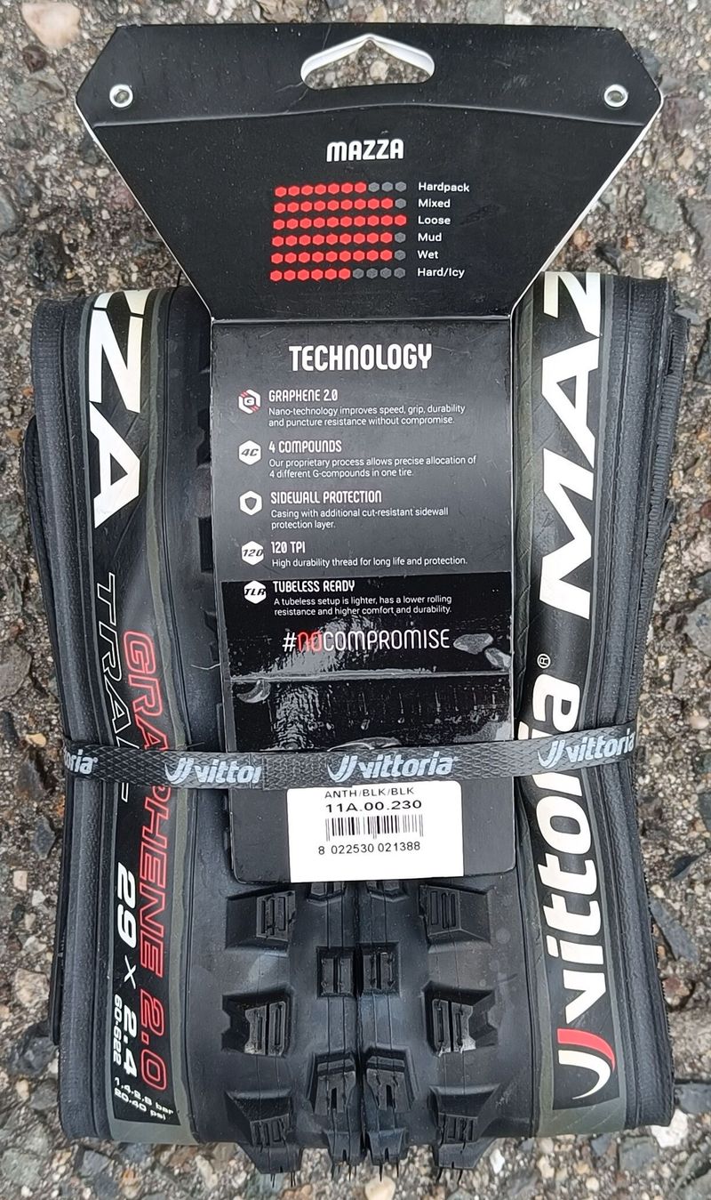 NOVÝ PLÁŠŤ – VITTORIA, MAZZA TRAIL, GRAPHEN 2.0, TLR, 4C, 120TPI, SIDEWALL PROTECTION 29x2,40