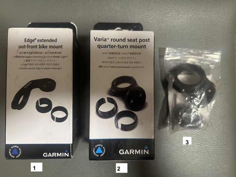 Prodám nové držáky na Garmin Edge a Garmin Varia