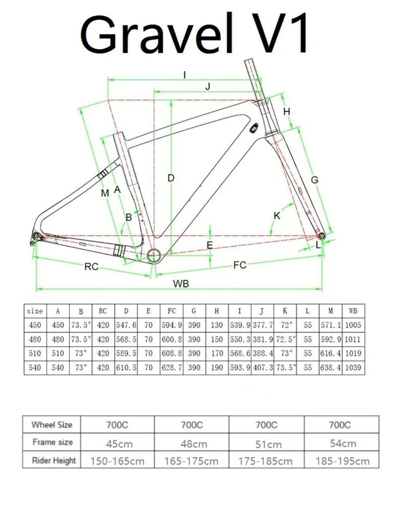 Karbonové gravel kolo Twitter gravel V1, elektrické řazení 1x13, vel. XL, L/M, S, XS viz tabulka
