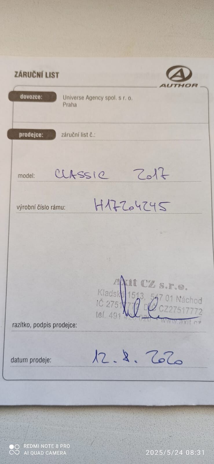Prodám Author Classic 2017 - 22"