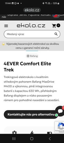 Prodám elektrokolo 4E27 Comfort Elite TREK ještě v záruce 