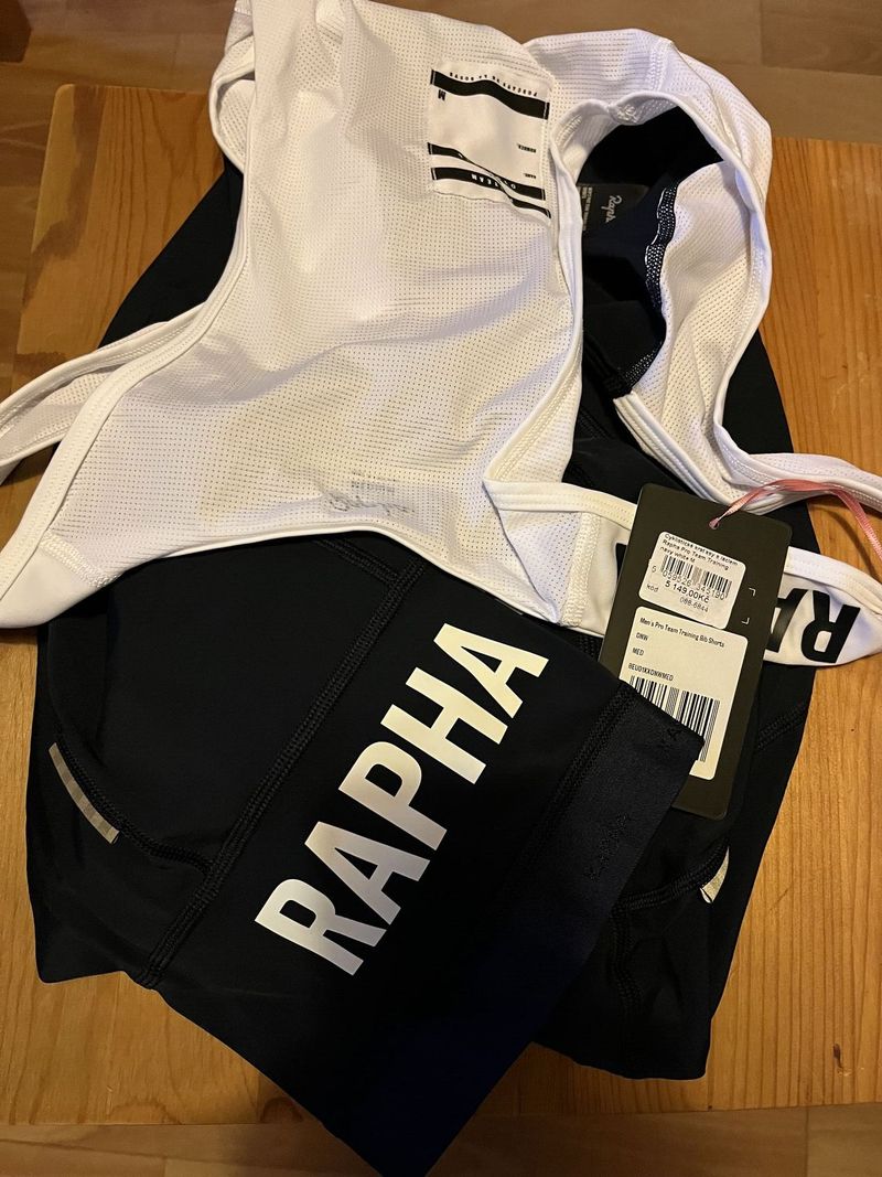Pánské cyklistické kraťasy Rapha Men's Pro Team Training Bib Shorts - Dark Navy/White