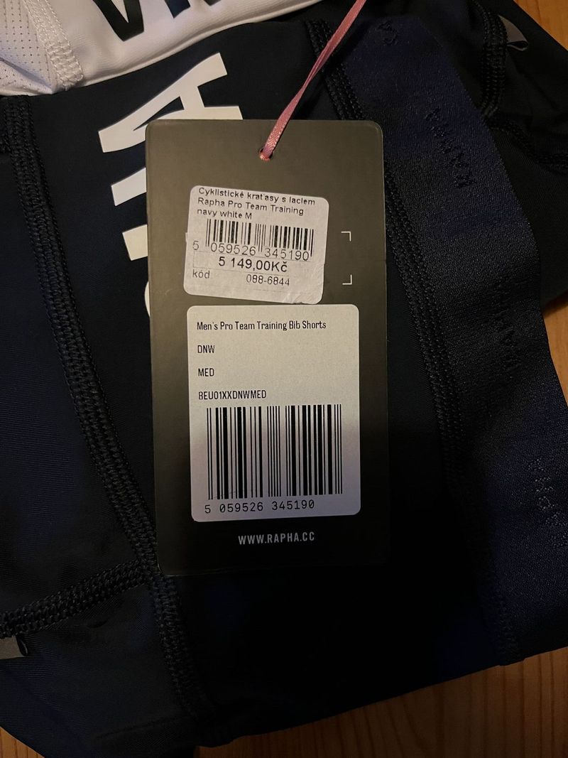 Pánské cyklistické kraťasy Rapha Men's Pro Team Training Bib Shorts - Dark Navy/White