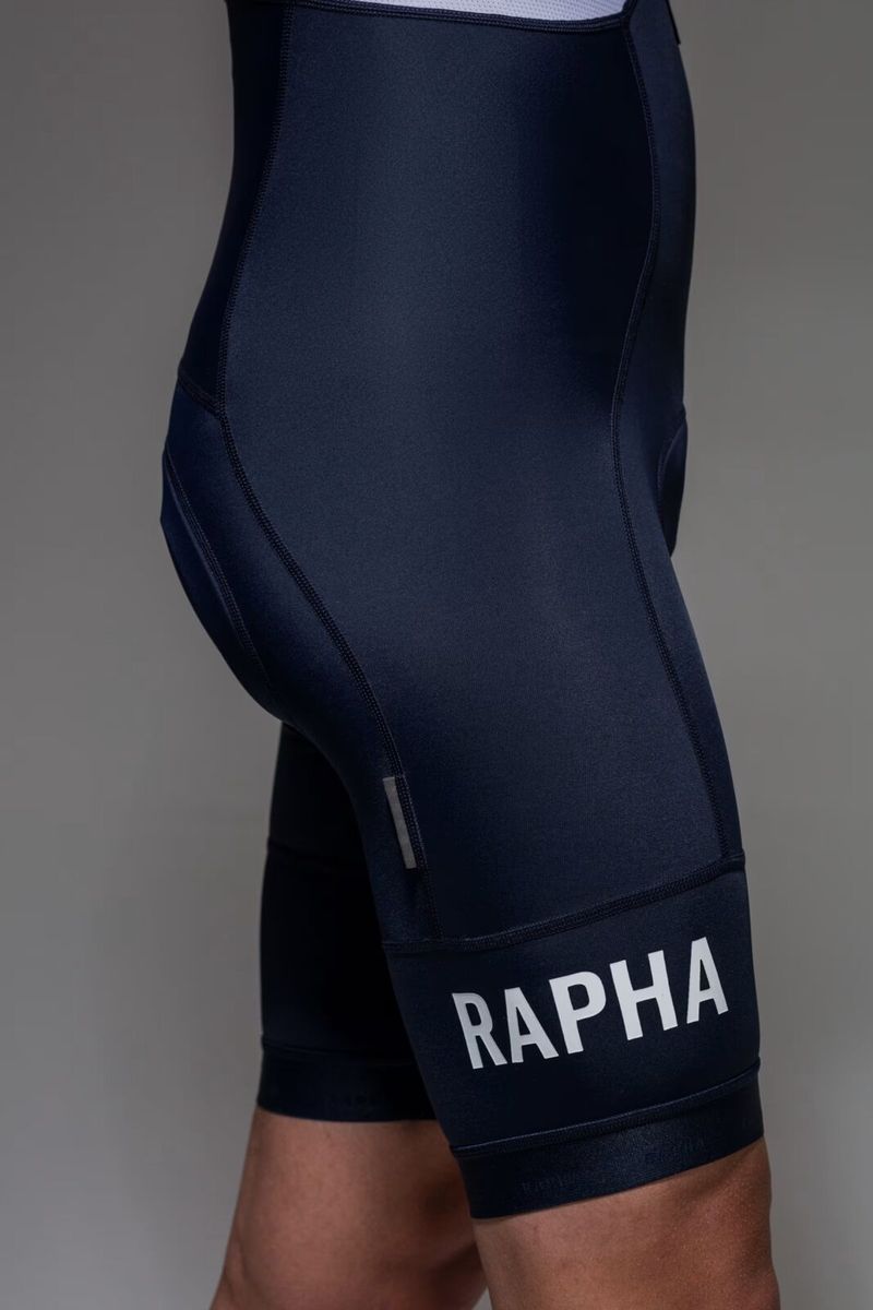 Pánské cyklistické kraťasy Rapha Men's Pro Team Training Bib Shorts - Dark Navy/White