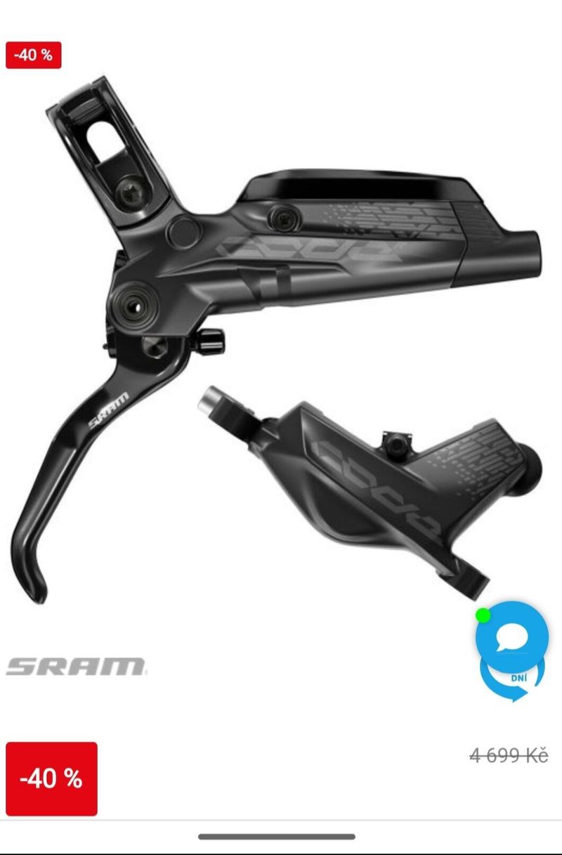 Prodám brzdu sram code r přední i zadní s koutoucema 