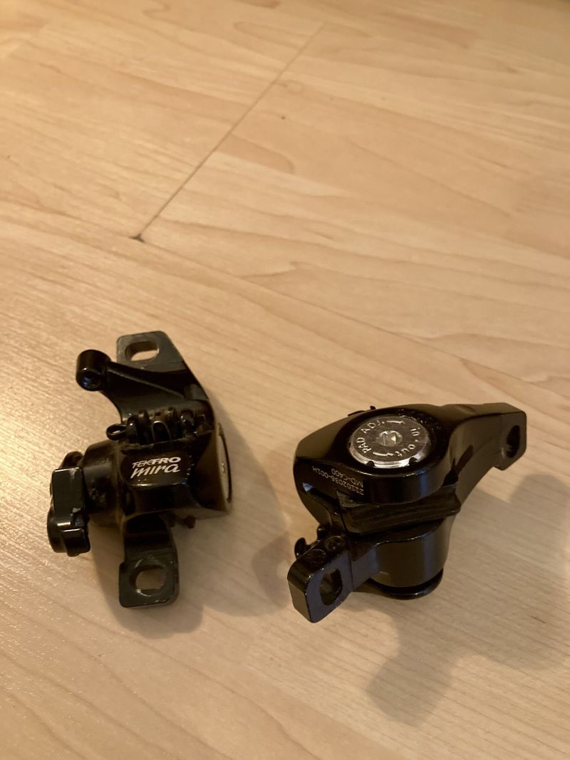Mechanické kotoučové brzdy Tektro Mira MD-C400 (třmeny a kotouče)