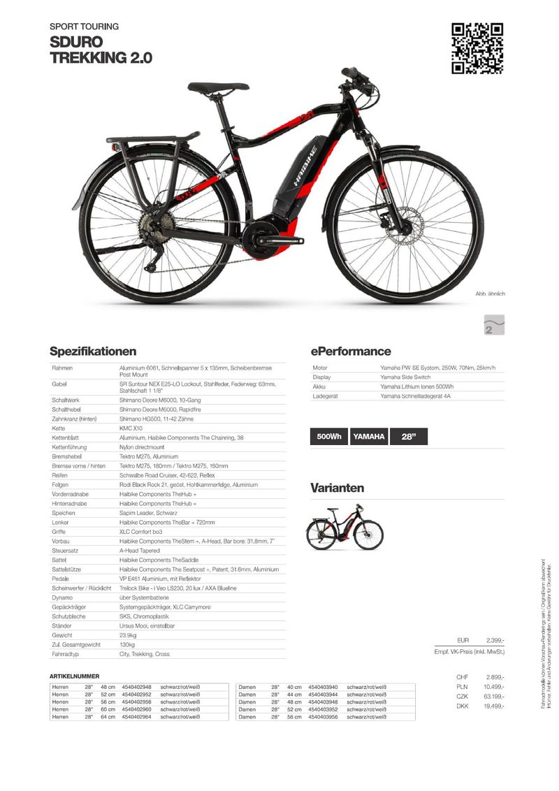 Prodám dámské elektrokolo Haibike SDURO Trekking 2.0
