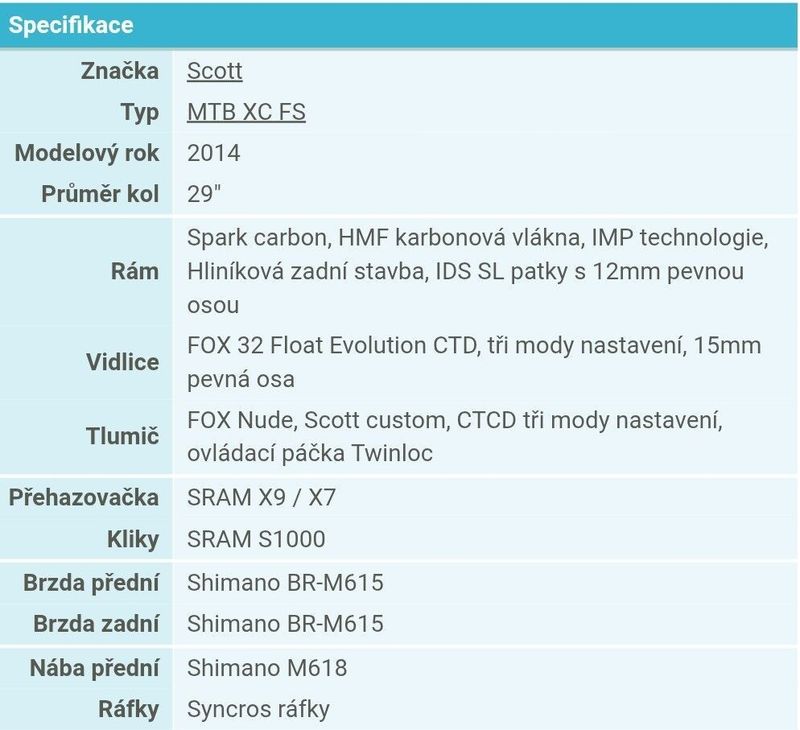 Prodám kolo Scott Spark 930