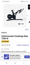 Cyklotrenažér z Decathlonu s účtenkou o zakoupení.
