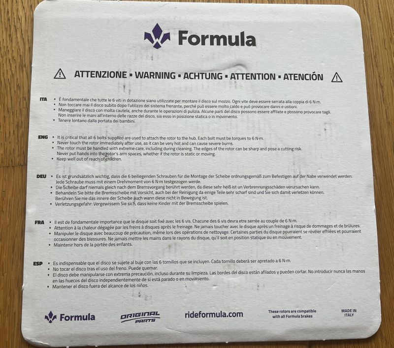 NOVÉ - Brzdové kotouče Formula CURA 203mm zlaté