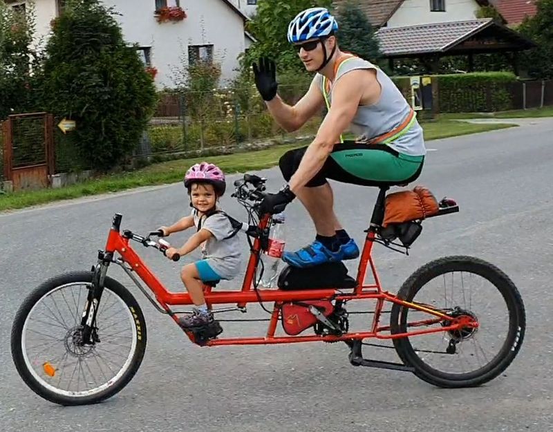 Elektrokolo dvojkolo = Tandem pro dospělého s dítětem | MTB expediční