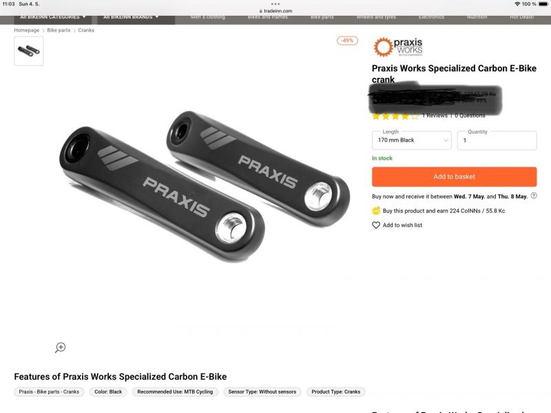 Praxis cranks pro Creo SL1.1