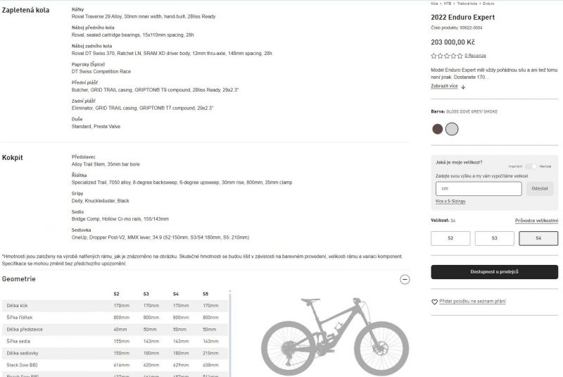 Specialized Enduro S4 *V ZÁRUCE* jako vel.L