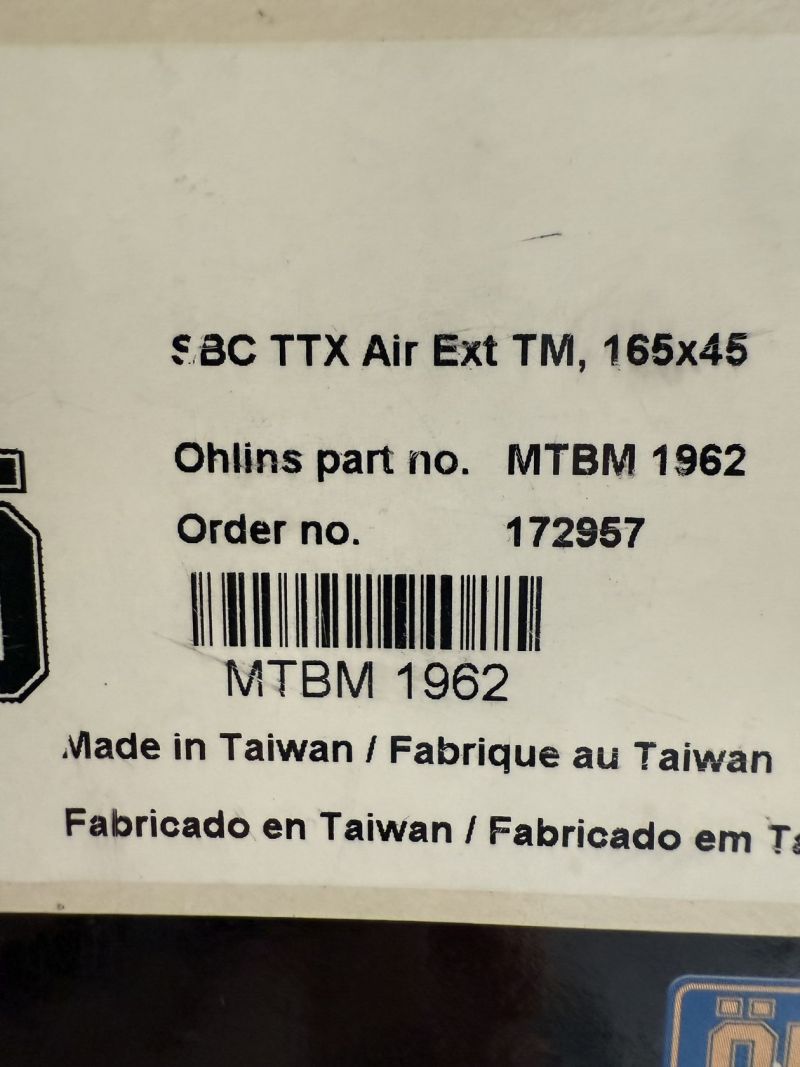 Ohlins TTX Air 165x45