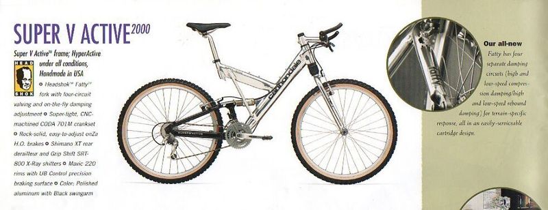 1996 Cannondale Super V 2000, velikost M, CODA 701M