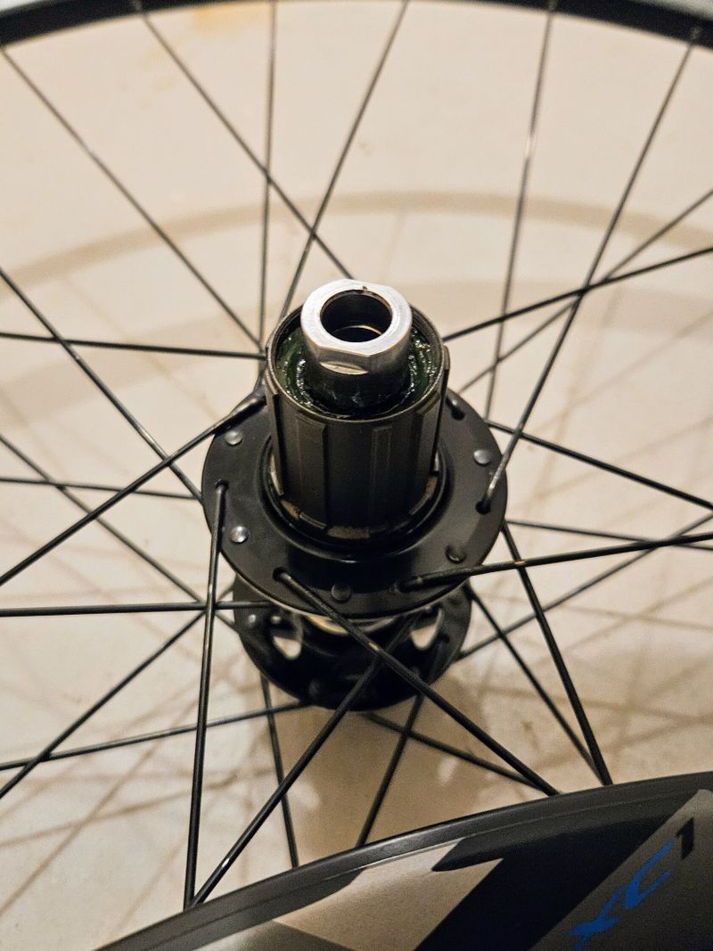 Sada Giant etrto 584x23, přední 15x100, zadní 12x148 ořech HG Shimano, kotouč 6 děr