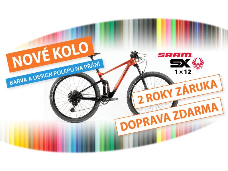 Nové celoodpružené kolo MTB 29" Spyder Cross SRAM SX Eagle 1x12 ve vel. S, M a L - barva na přání