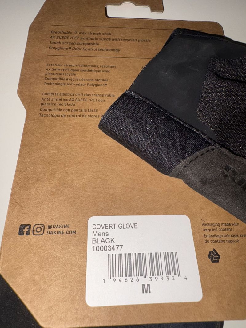 Dakine COVERT rukavice pánské, černá barva, velikost M, 3 páry rukavic k prodeji