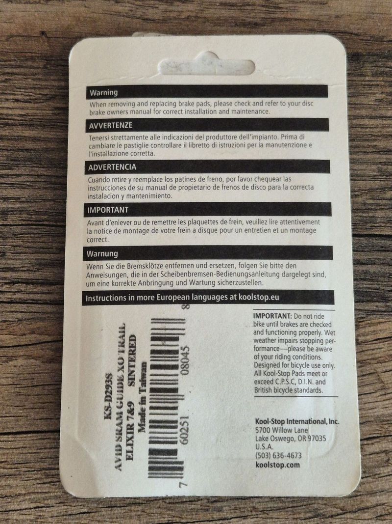 Brzdové destičky Kool-Stop Avid Trail/Sram Guide, sintrované 