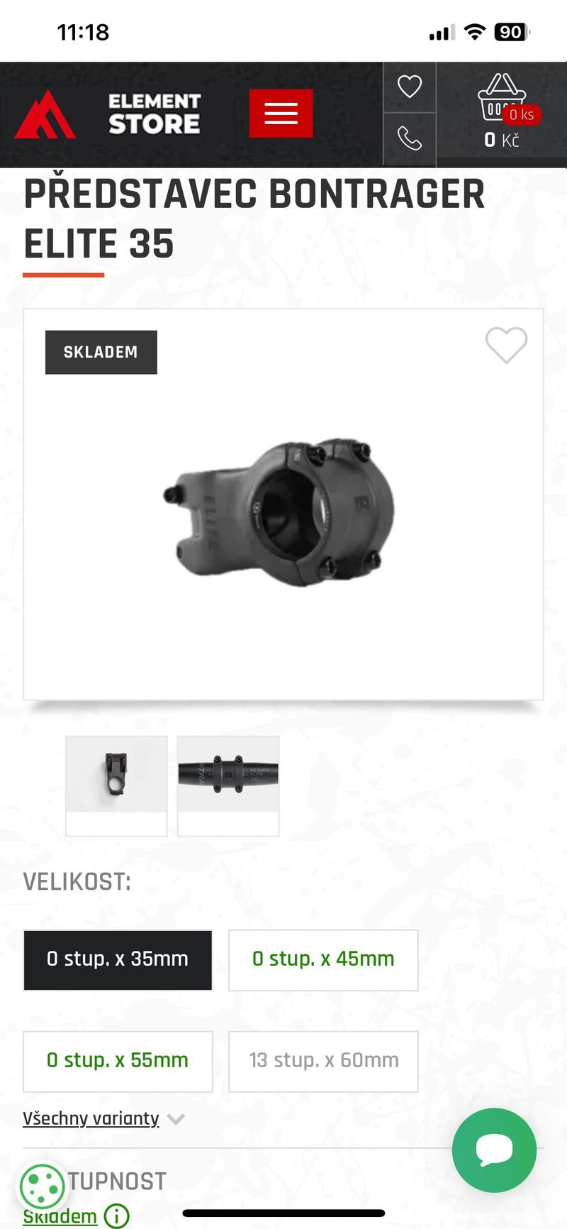 Představec Bontrager ELITE 35 mm