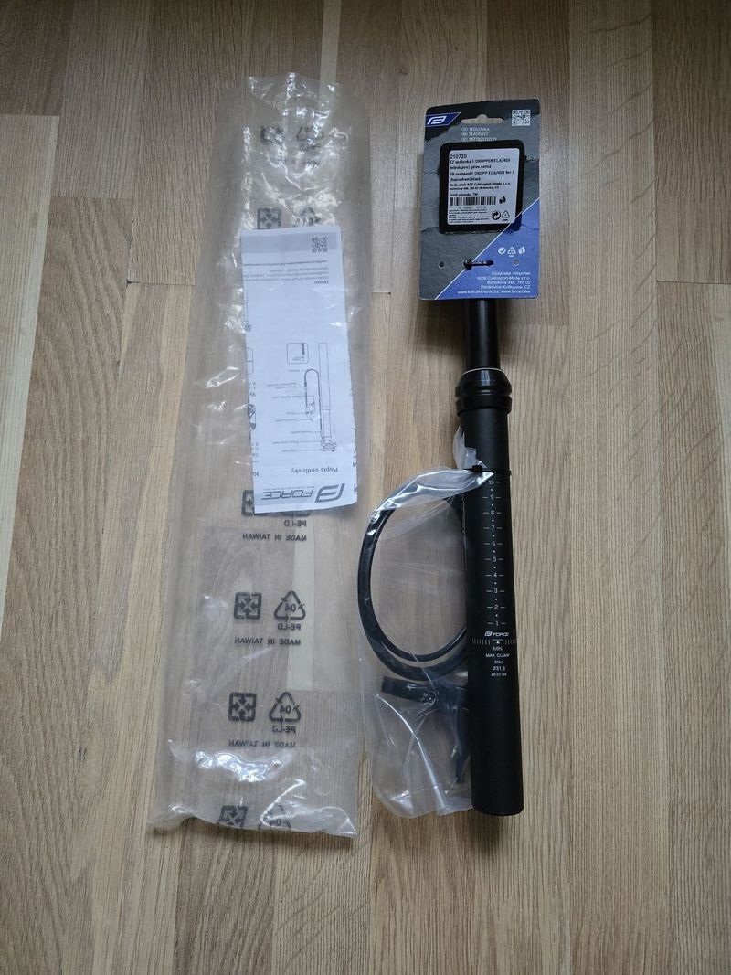 Teleskopická sedlovka Force Dropper, pro1-převodník černá (průměr/délka: 31,6/405 mm (zdvih 100mm))