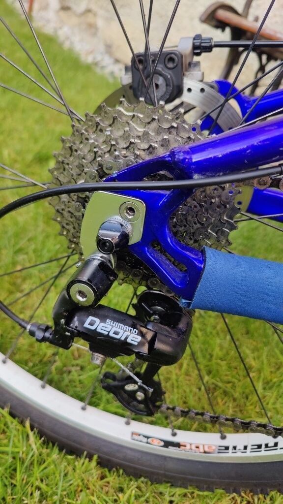 Modro-stříbrná MERIDA BIG AIR Full Al 7005- MTB, XC, sjezd - 1.majitel, pěkný stav 