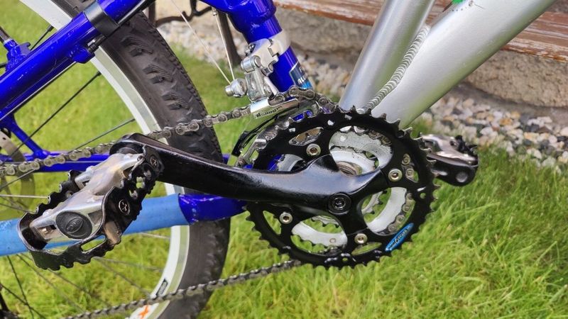 Modro-stříbrná MERIDA BIG AIR Full Al 7005- MTB, XC, sjezd - 1.majitel, pěkný stav 