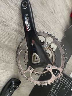 Prodám karbonové kliky Controltech double play - 44/29T 175mm + smyk, řazení a středová osa