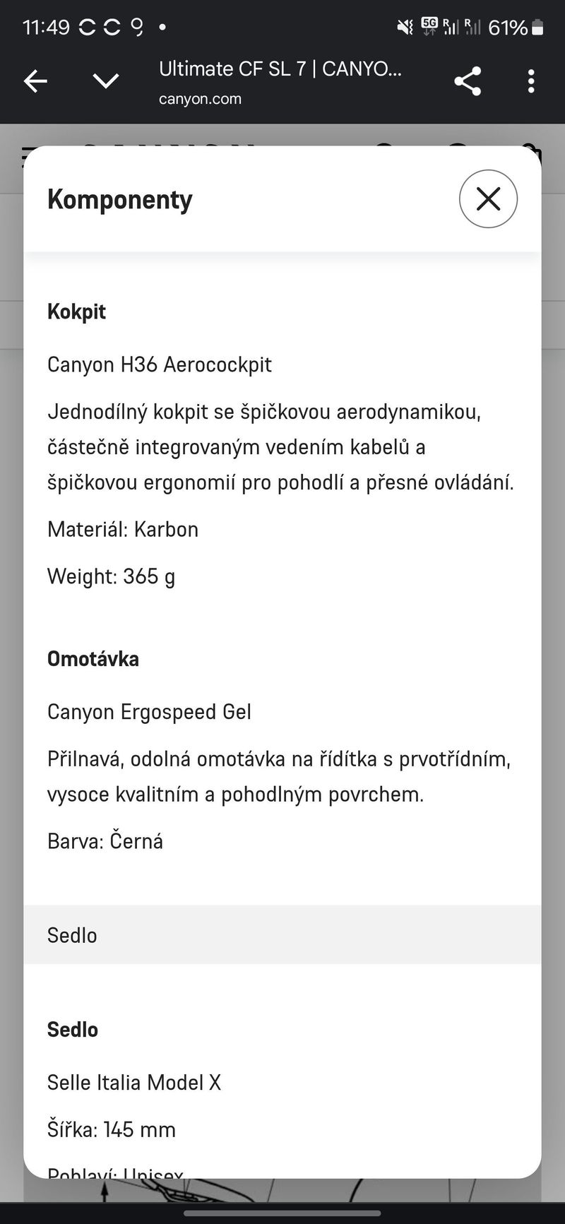 Canyon - Ultimate cf sl 7 - rezervováno