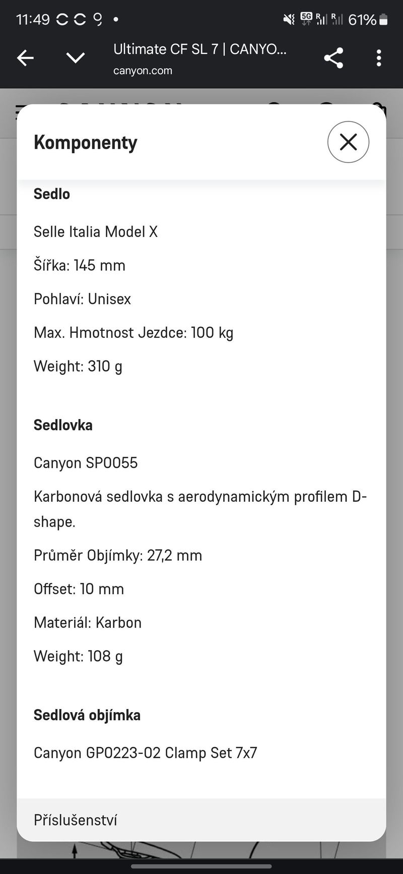 Canyon - Ultimate cf sl 7 - rezervováno