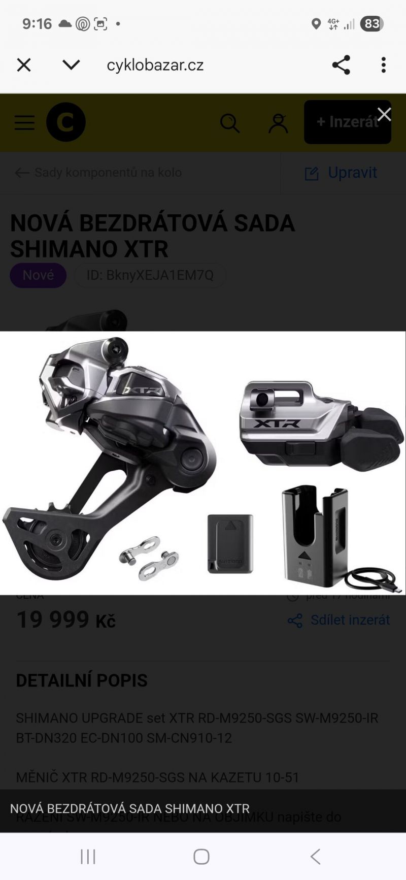 NOVÁ BEZDRÁTOVÁ SADA SHIMANO XTR