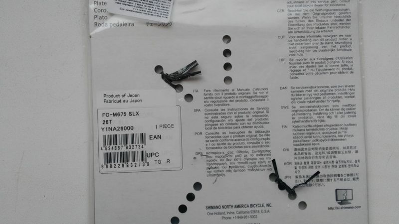 Převodník FC-M 675 SLX 26 zubů pro 2x10 