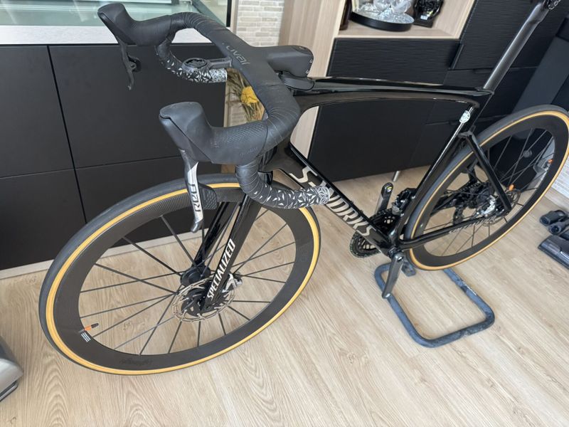 Specialized S-Works SL-7 Tarmac, LIGHTWEIGHT Meilenstein Evo Black, Sram RED AXS wattmetr, vel. 58.