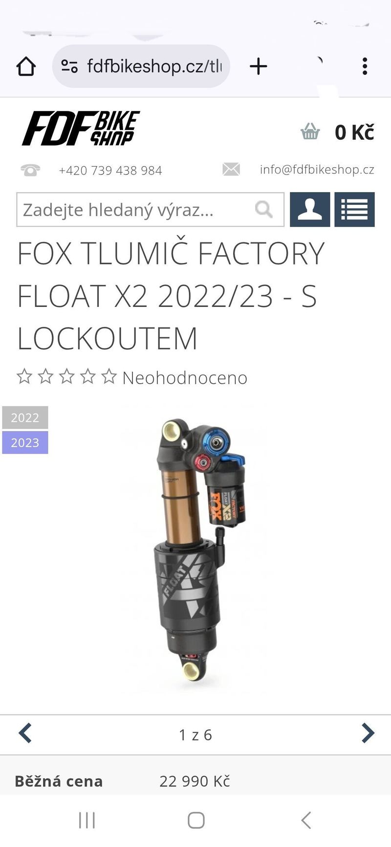 Zánovný Fox Float X2 Factory VVC Kashima Evol 230mm