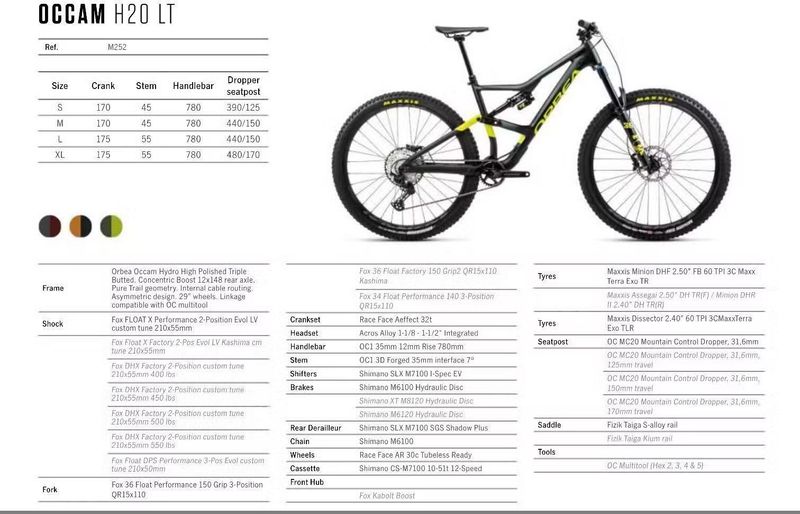 Nový* 2025 full ORBEA Occam H20 LT, FOX Performance 150 mm, groupset SLX, kola 29" Race Face