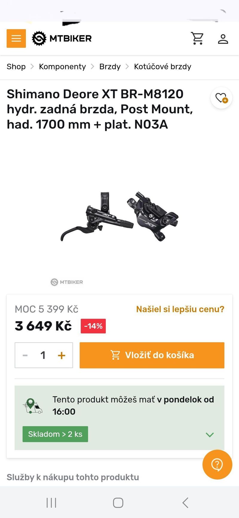 Nové Shimano Deore XT Br-M8120 + N03A IceTech