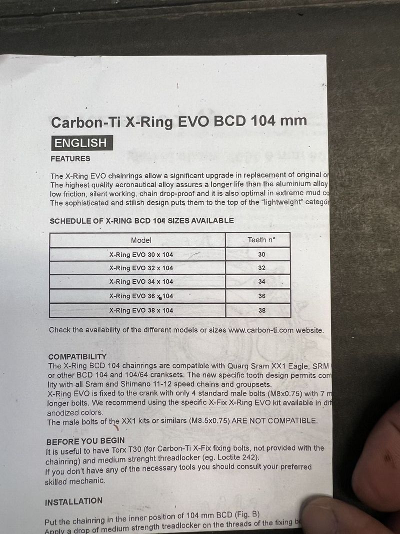 Převodník Carbon-Ti X-Ring EVO BCD 104mm