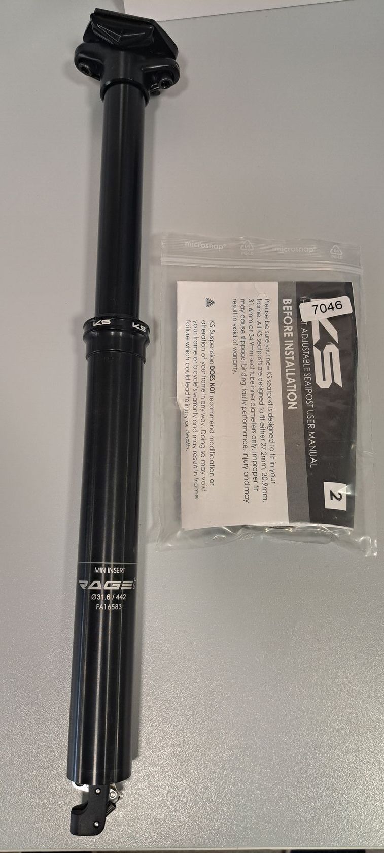 Teleskopická sedlovka - KIND SHOCK Rage Integra 442/150 mm - 31,6