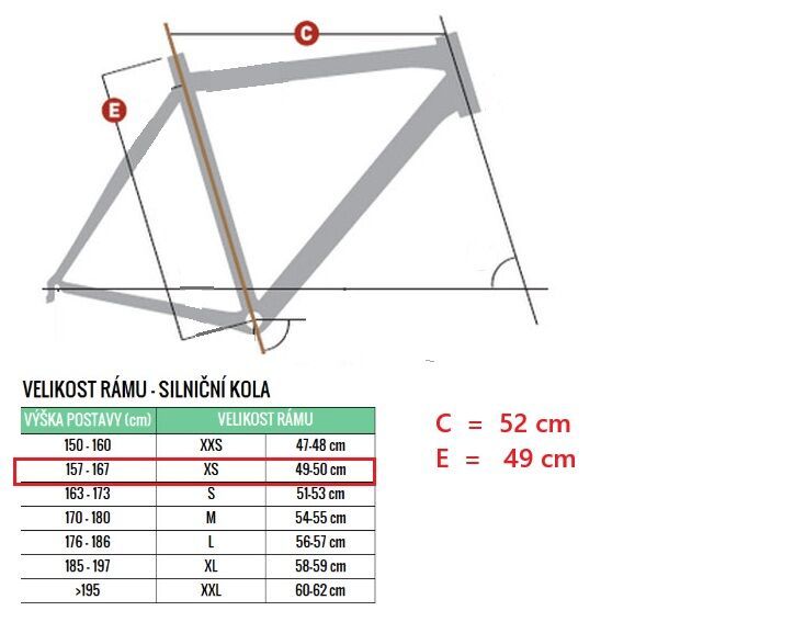 Silniční kolo Monog TC2 Compact, velikost XS - 49