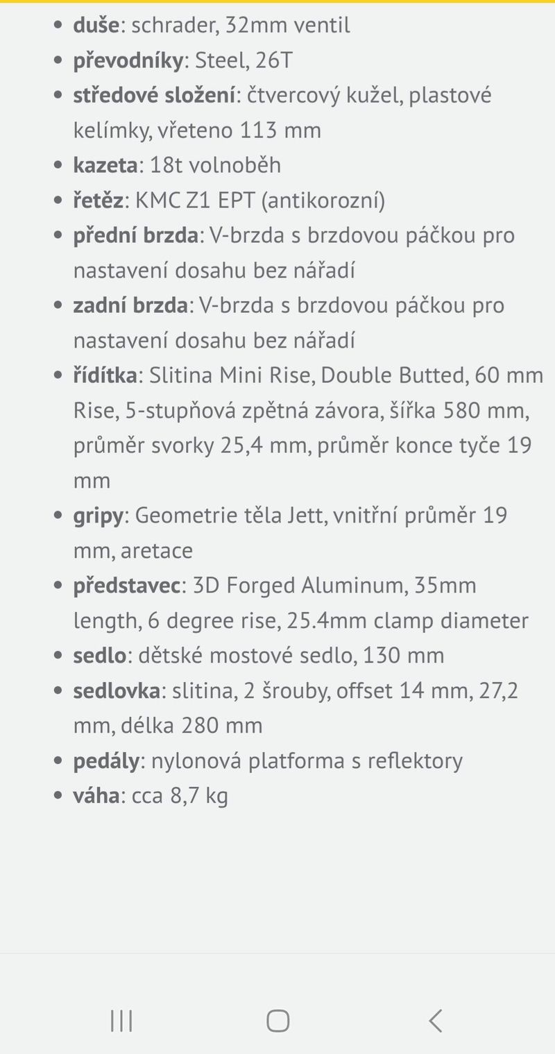 Dětské kolo specialized jett 20 