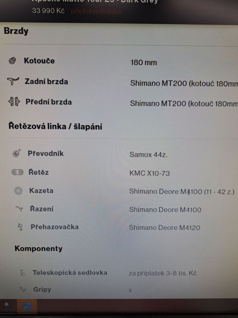 Prodám elektrokolo Apache Matto Tour E5-Dark Grey
