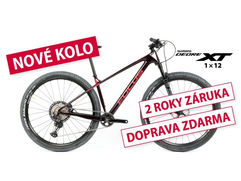 Nové kolo MTB 29" FOCUS Raven 9.9 SHIMANO XT 1x12 tmavě vínově červené lesklé - vel. S (16,5")