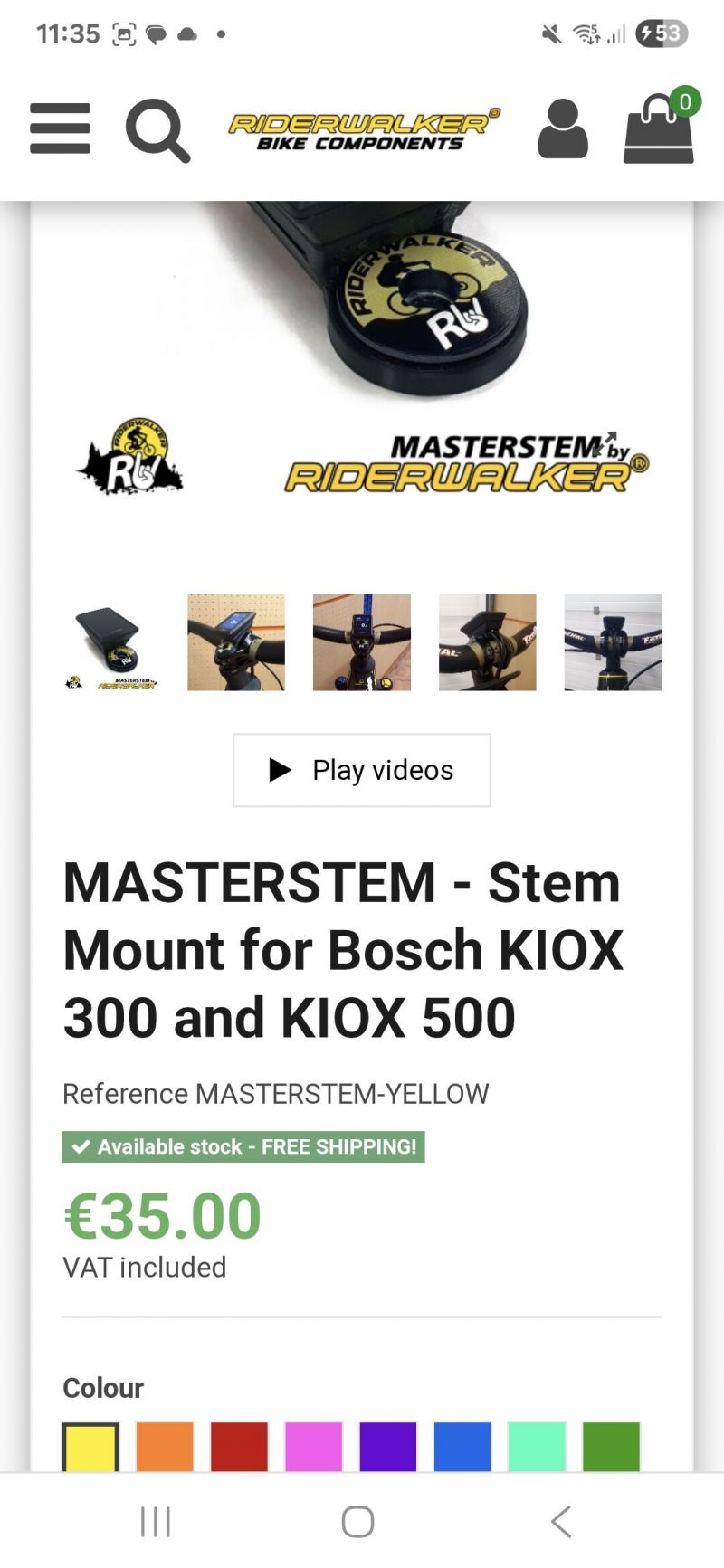Držák na Kiox 300 nebo 500 od firmy Riderwalker