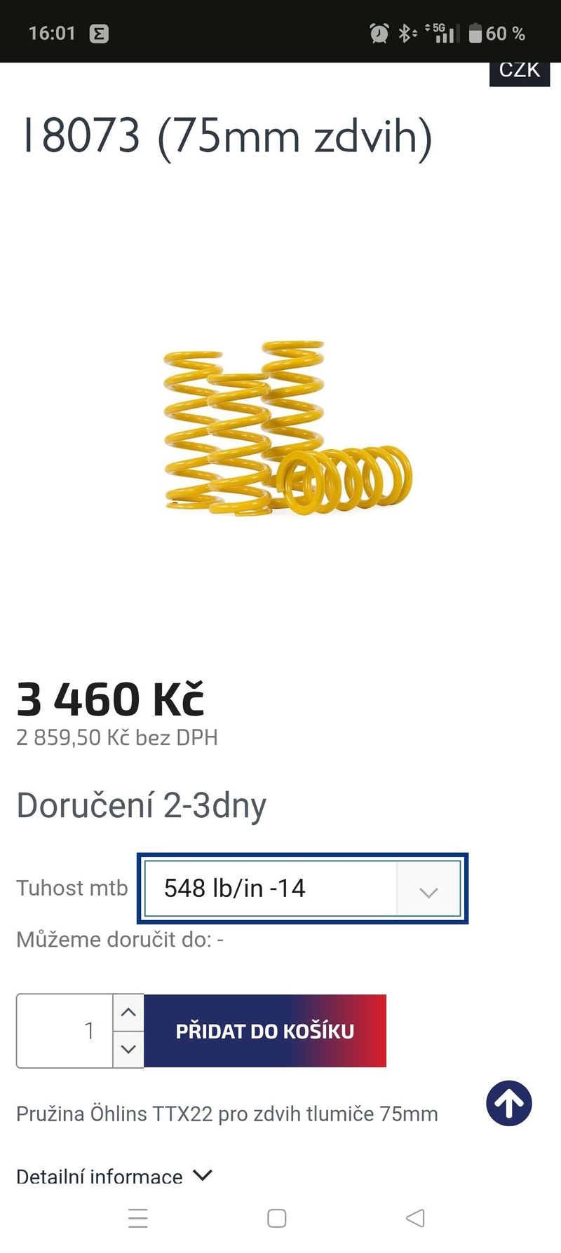 Öhlins ttx22 pružina