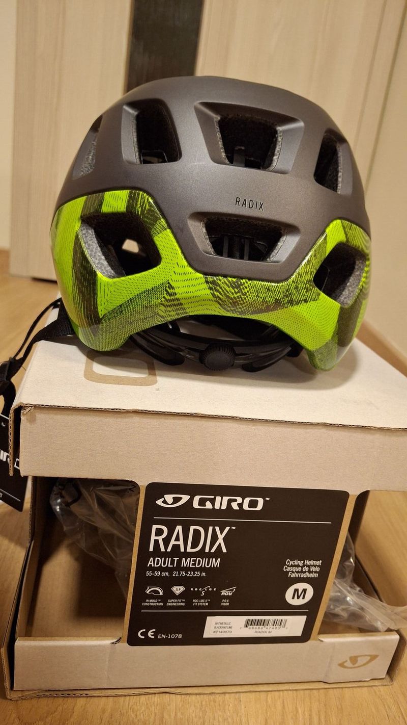 GIRO Radix Mat Metalic Black/Lime velikost M, nová