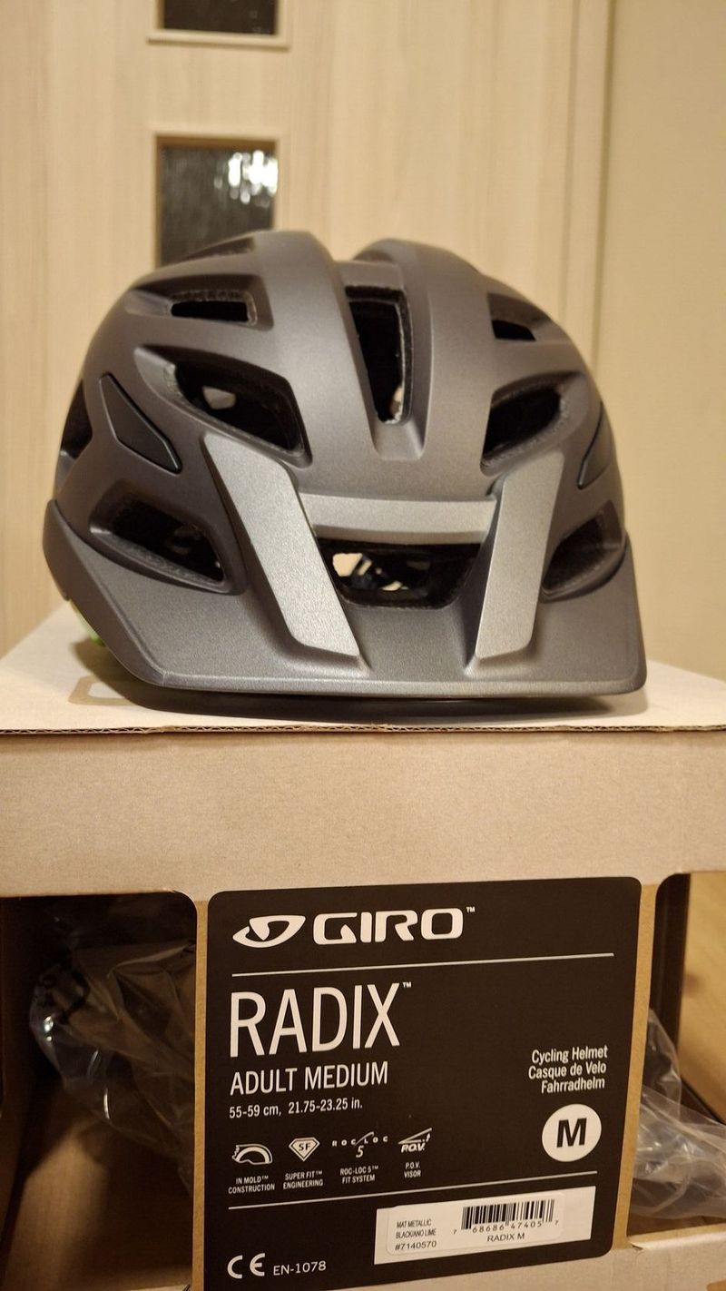 GIRO Radix Mat Metalic Black/Lime velikost M, nová