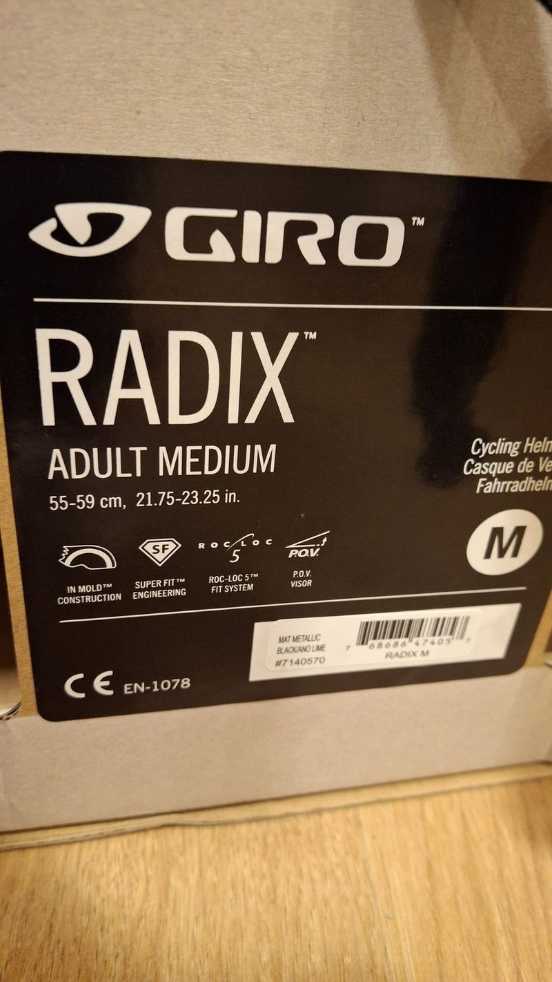GIRO Radix Mat Metalic Black/Lime velikost M, nová